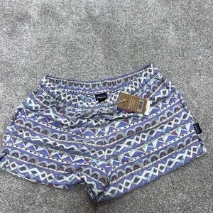 Patagonia Women's Patterned Shorts - Blue and White
